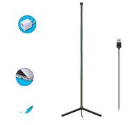 Lampadaire d'angle, intégration intelligente Tuya, éclairage LED RVB variable, type L noir 120CM, version Bluetooth
