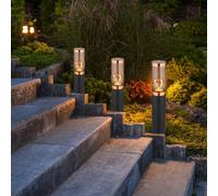 Lampadaire De Balcon En Acier Inoxydable Ensemble De 3 Cuivre 1 Flamme H 45 Cm