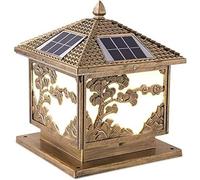 Lampadaire de jardin à LED, lampe solaire sur pied, éclairage d'extérieur étanche, éclairage mural, idéal for une clôture, une villa, un jardin, une cour, une pelouse ou une rue, 25 x 25 x 30 cm