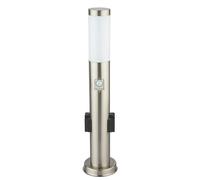 Lampadaire de jardin dimmable avec prises de télécommande éclairage de chemin d'extérieur avec détecteur de mouvement lampadaire, acier inoxydable, LED RVB 8,5W 806lm blanc chaud, H 60cm