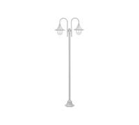 vidaXL Lampadaire de jardin E27 220 cm Aluminium 2 lanternes Blanc