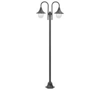 Lampadaire De Jardin E27 220 Cm Aluminium 2 Lanternes Bronze