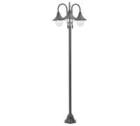 Lampadaire de Jardin E27 220 cm Aluminium 3 Lanternes Blanc Terrasse vidaXL