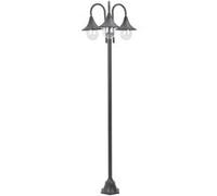 vidaXL Lampadaire de Jardin E27 220 cm Aluminium 3 Lanternes Bronze Terrasse