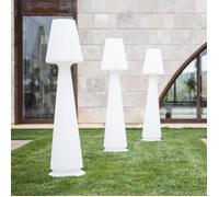 Lampadaire de Jardin en Résine Chloe avec Led Multicolor - Made in Italy - Blanc - Batterie