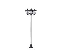 Lampadaire de jardin luminaire extérieur solaire LED 3 têtes 120 Lm dim. 51,5L x 47l x 182,5H cm acier inox. plastique noir