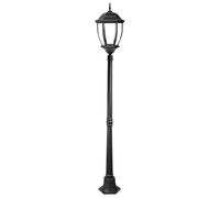 Lampadaire de jardin NewYork design victorien rétro couleur noir E27 Lampadaire pour terrasse balcon entrées espace extérieur Lampe LED E27 22W 3000K lumière chaude incluse