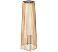 Lampadaire de jardin - Outsunny - LED - en résine tressée - capteur de lumière - style colonial - Ø 21,5 x 61 cm - beige
