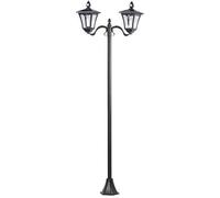 Lampadaire de jardin solaire - ROYAL GARDINEER - Double - Noir - 180cm - Détecteur de mouvement