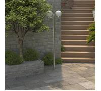Lampadaire de jardin - VIDAXL - 2 lampes - LED - Acier inoxydable et verre - Blanc