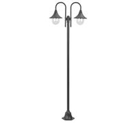 Lampadaire de Jardin E27 220 cm Aluminium 2 Lanternes Bronze Terrasse vidaXL