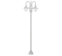 Lampadaire de jardin - vidaXL - 3 lanternes - 220 cm - Aluminium - Blanc - E27 - IP44 - 63x63 cm - Abat-jour en PVC