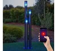 Éclairage de chemin LED intelligent, lampe d'extérieur en acier inoxydable, lumière de jardin à intensité variable,changement de couleur RVB, fumée anthracite, 3x 8,5W 3x 806lm lumière, PxH 28x17