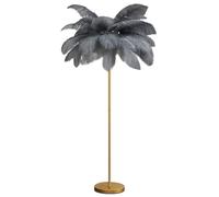 Lampadaire de Luxe En Plumes D'Autruche Pour La Décoration Des Et D'Hôtels, Éclairage Romantpour Chambre de Princesse, 160 Cm (Lumière)/Gris