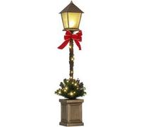 Lampadaire de Noël LED H.1,2 m style réverbère - décoration incluse - aspect bronze antique G