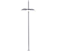 Lampadaire de rue double - 6034 - Échelle H0 - LED intégrée - Mât laiton, pied enfichable