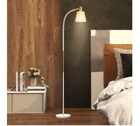 HomCom Lampadaire de salon réglable en hauteur 127–160 cm avec interrupteur douille E27 blanc