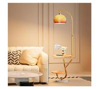 Lampadaire de table et lampadaire combiné avec port de charge et station de charge sans fil moderne salon étagère lampadaire (doré)