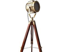 Lampadaire Deacorative Finition Laiton Fait à la Main Design Antique Studio Spot en Bois Réglable Trépied Projecteur Théâtre