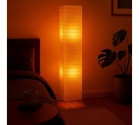 Lampadaire Deckenfluter 2 flammes E27 Papier Métal Blanc 130 cm IP20