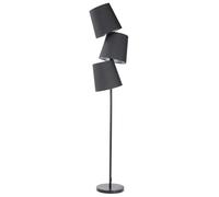 Lampadaire Design à 3 Abat-Jour E14 Max 40W en Métal et Tissu Noir 164 cm Rio Gr