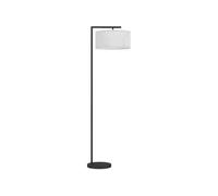 HOMCOM Lampadaire lampe à pied abat-jour en tissu de lin base ronde stable pour salle bureau chambre à coucher 47 x 37 x 153 cm noir et blanc