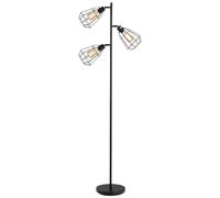 HOMCOM Lampadaire design industriel 3 ampoules max. 40 W abat-jour cage métal noir