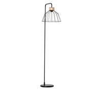 HOMCOM Lampadaire lampe à pied design élégant en métal avec décoration en rotin idéal pour maison bureau restaurant et café 44 x 34 x 154 cm noir