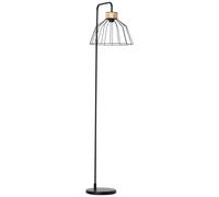 Lampadaire Design Industriel Grillagé Et Arqué 40 W Max. Métal Noir Rotin Noir