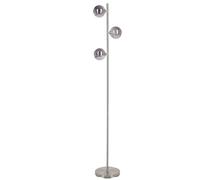 Lampadaire Design Moderne avec 3 Lumières en Acier et Verre Argenté Ramis