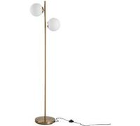 HomCom Lampadaire sur pied design néo-rétro 2 têtes boules max. 40 W métal doré