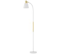 Lampadaire Design Néo-Rétro Hauteur Réglable H.127-160 Cm Métal Plastique Blanc Doré