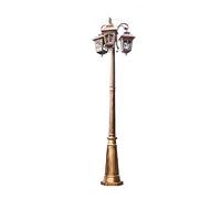 Lampadaire d'extérieur, 3 lumières, lampadaires en métal vintage de campagne, lanterne en verre de cour, lampe de colonne de chemin à poteau haut E27, lanterne de pilier extérieur IP55 étanche pour pa