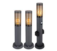 Lampadaire d'extérieur à 3 LED, socle de jardin, détecteur de mouvement, H 60 cm