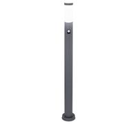Lampadaire d'extérieur ANTHRACITE détecteur de mouvement de jardin colonne en acier inoxydable lumière dans un ensemble comprenant des ampoules LED
