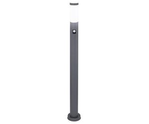 Lampadaire d'extérieur ANTHRACITE détecteur de mouvement de jardin colonne en acier inoxydable lumière dans un ensemble comprenant des ampoules LED