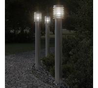 Vidaxl Lampadaire D'extérieur Et Sortie Argenté 110cm Acier Inoxydable Multicolore