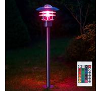 Lampadaire Extérieur Télécommande RGB LED Changement de Couleur Acier Inoxydable