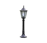 Lampadaire d'extérieur en métal noir avec verre dépoli - 245 cm - Éclairage élégant pour allée et allée - Parfait pour les entrées et les portes de service - Hauteur 80 cm