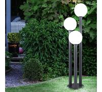Lampadaire d'extérieur lampadaire anthracite lampadaire de jardin en acier inoxydable et verre opale, aluminium moulé sous pression, 3x E27, DxH 45x160 cm