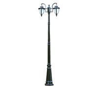 Lampadaire d'extérieur, lampadaire vintage extérieur de 230 cm, lampadaire de jardin à LED en aluminium moulé sous pression, conception épaisse, lanterne en verre blanc, pour allée, arrière-cour,