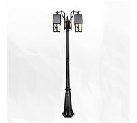 Lampadaire D'Extérieur Moderne En Aluminium, 2 M/2,9 M, 2 Têtes E27, Style Classique Traditionnel, Lanterne En Verre Victoria, Étanche Et Antirouille, Pour Éclairage de Rue, Villa, Jardin, Terrasse, P