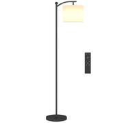 HOMCOM Lampadaire sur pied de salon lampe salon moderne dimmable 2 températures de couleur avec télécommande, minuterie de 60 minutes, pour salon et chambre 160 cm, noir