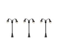 Lampadaire double cintré à LED 60 mm (x3) - FALLER 272130 - N 1/160