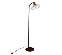 Lampadaire droit ""Le café bordelais"" métal et bois caramel Atmosphera