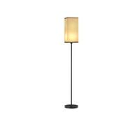 Lampadaire droit style contemporain H.161 cm métal noir abat-jour beige effet lin