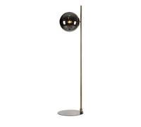 Lampadaire E14 Max 40W verre fumé et base laiton antique - Markslöjd - Dione