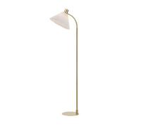 Lampadaire E27 40W Max, laiton brossé et tissu plissé blanc - Markslöjd - Mira