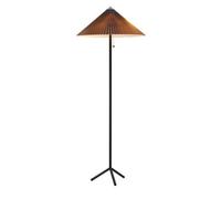 Lampadaire E27, 40W max, tissu plissé et métal, gris - Markslöjd - Plisado