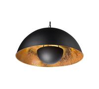 Lampadaire E27 Max 40W en Métal Noir sur Trépied Intérieur Abat-Jour Cuivré Tham